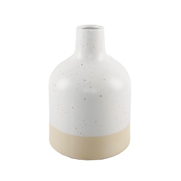 Flora Bunda 11'H Two-tone Speckle Ceramic, White CT1051E-WH - main